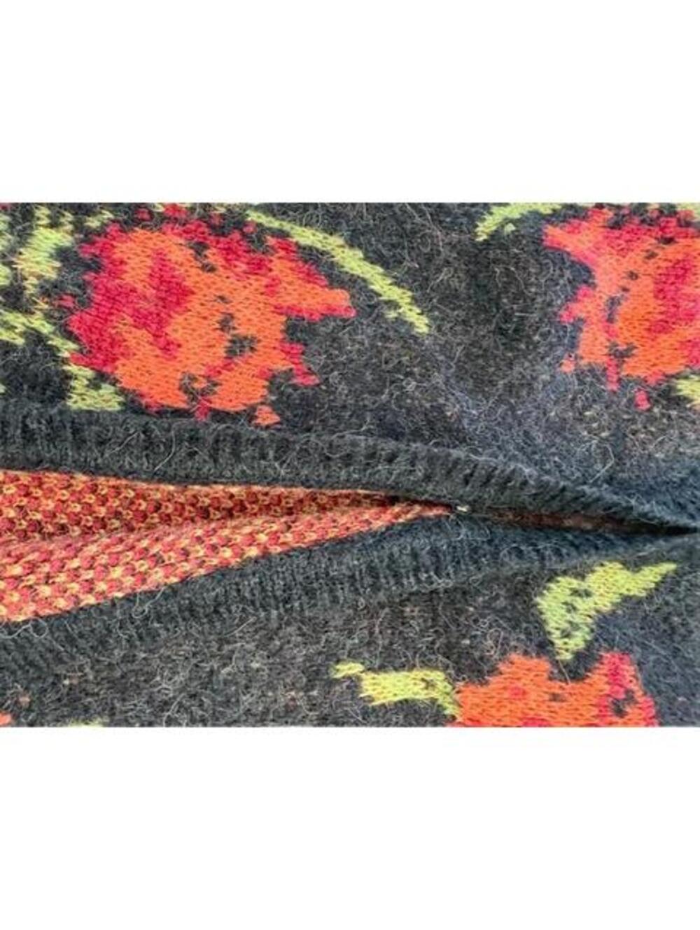 New Free People Women's Black Flower Power Cardigan in Intarsia Knit Large - Picture 4 of 7